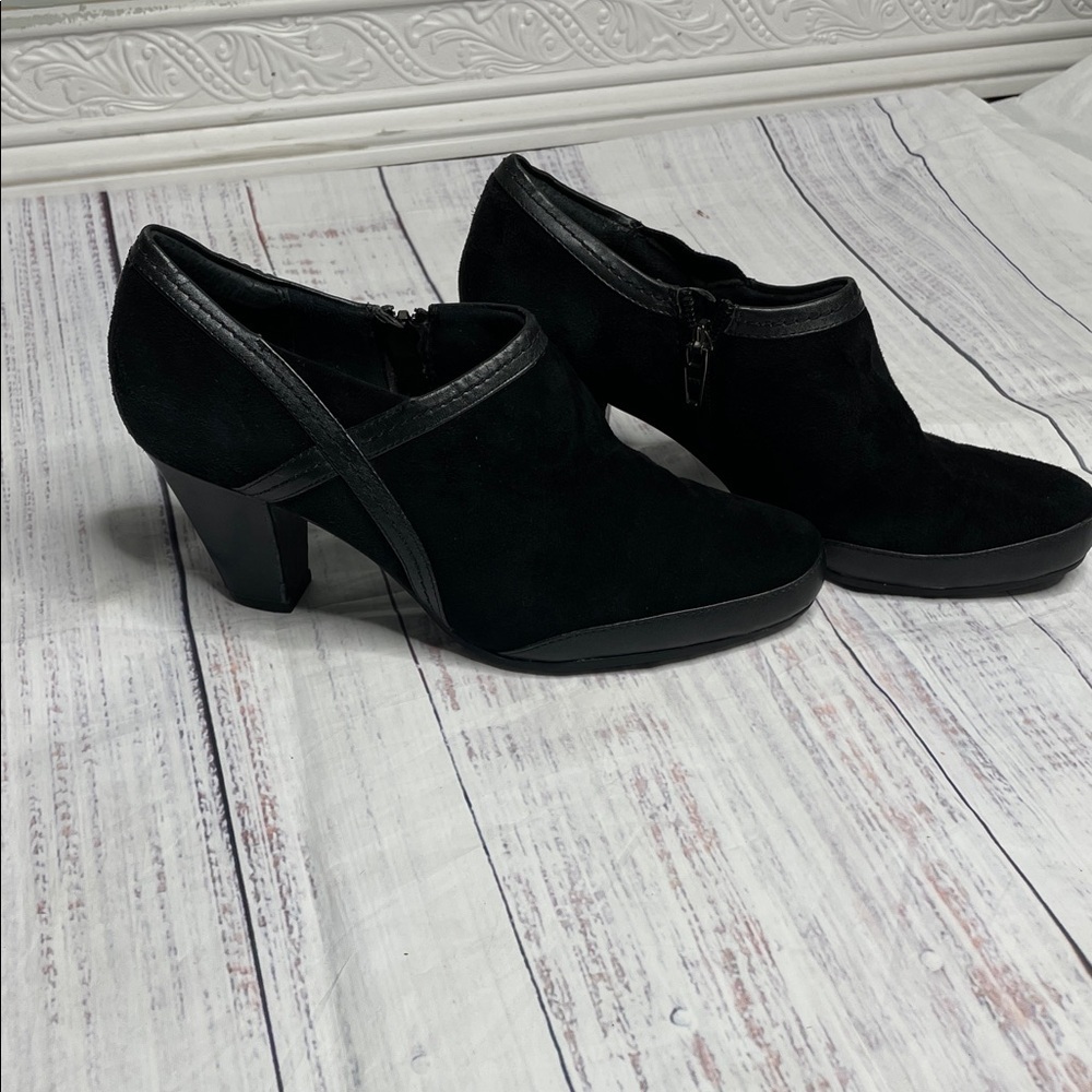 Clarks Black Heeled Boots for Women